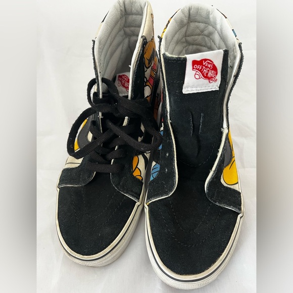 Vans X Disney Sk8 Hi tops shoes Mickey Mouse and friends sz W-6, M-4,5 - Picture 13 of 15